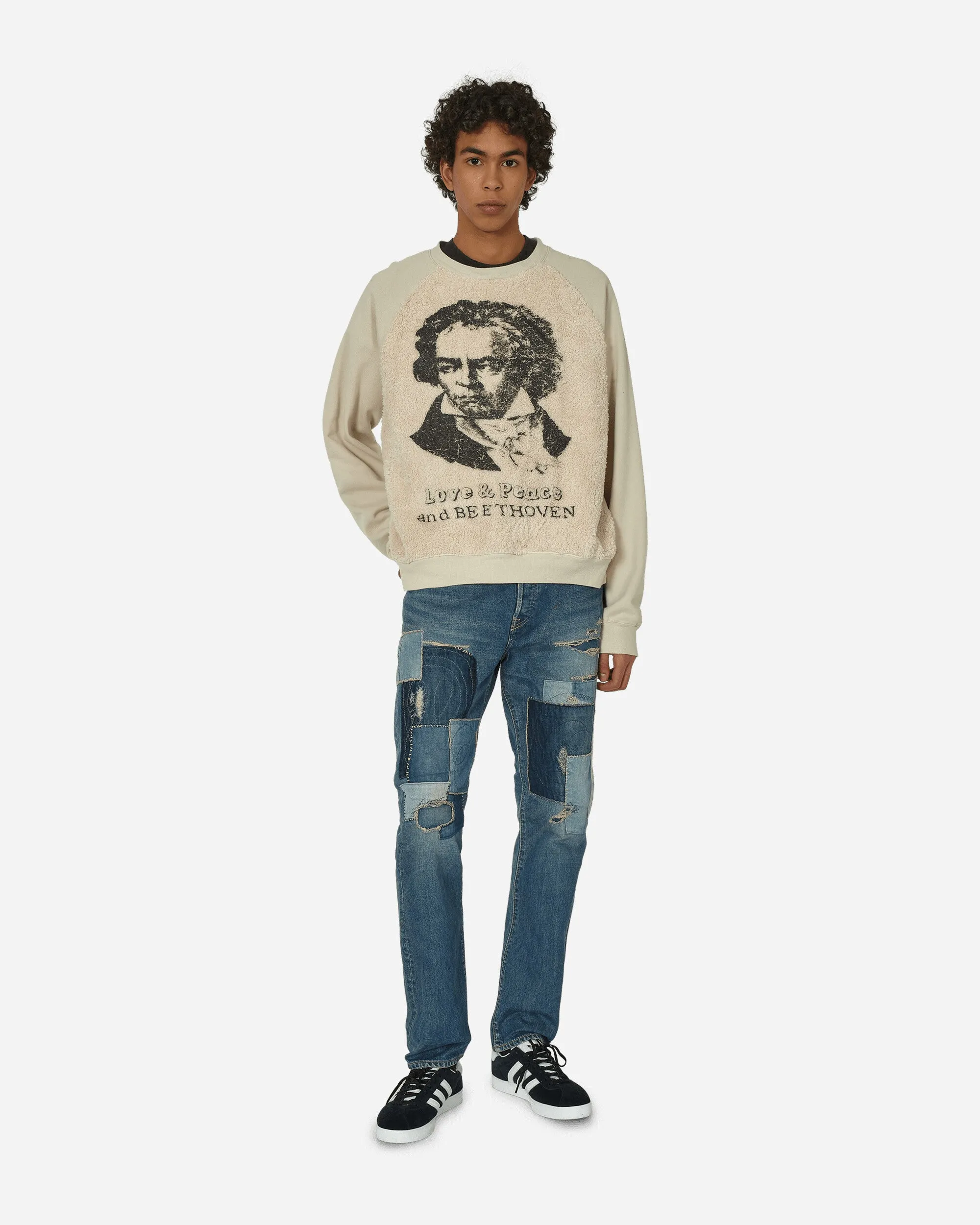 30/-SWT Strick x Pelz Grizzly Sweatshirt (Profil Rainbowy & Beethoven) Ecru