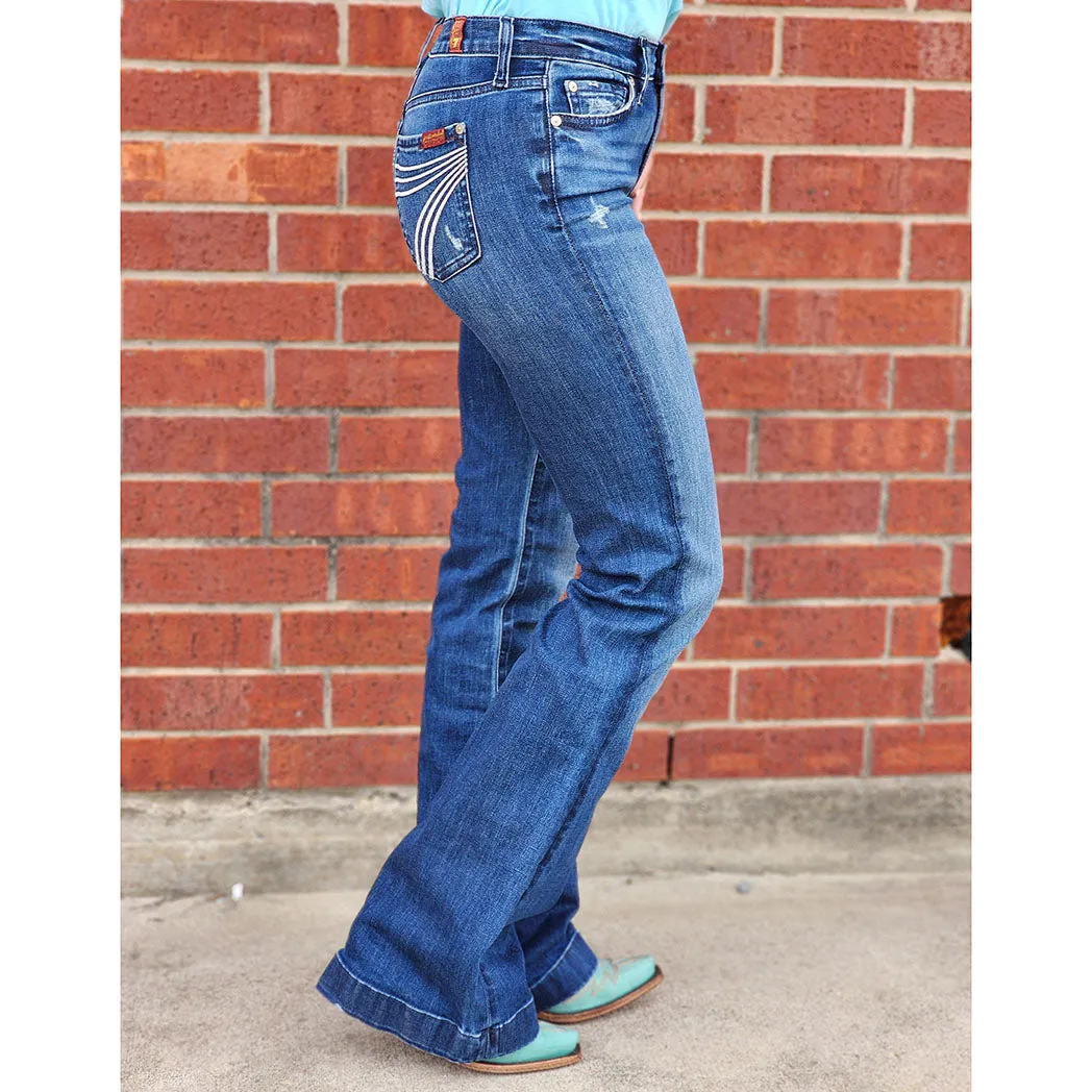 7 For All Mankind Damen Med Wash Silber Stich Dojo
