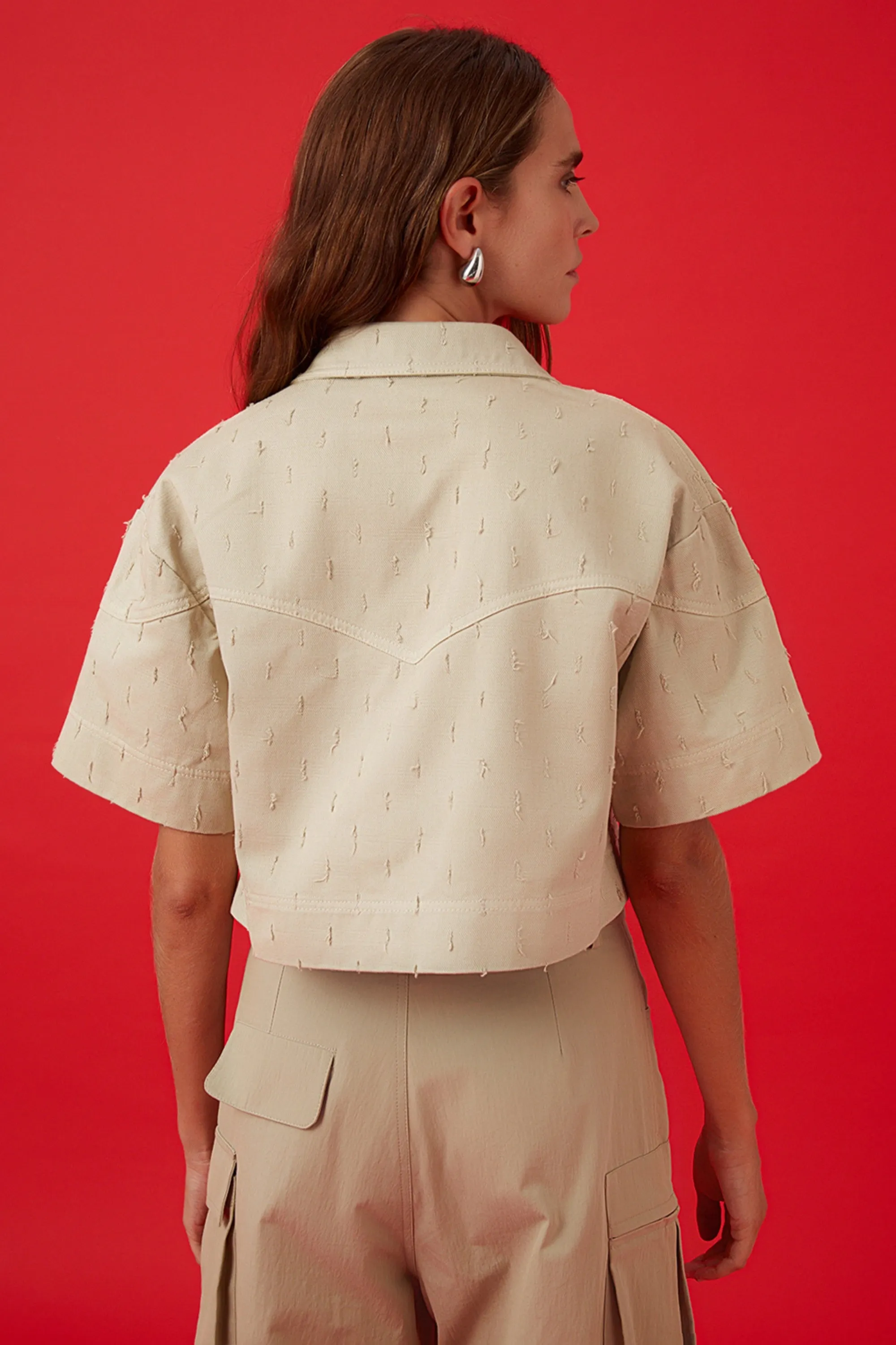 Accessoire-Designte Denimjacke