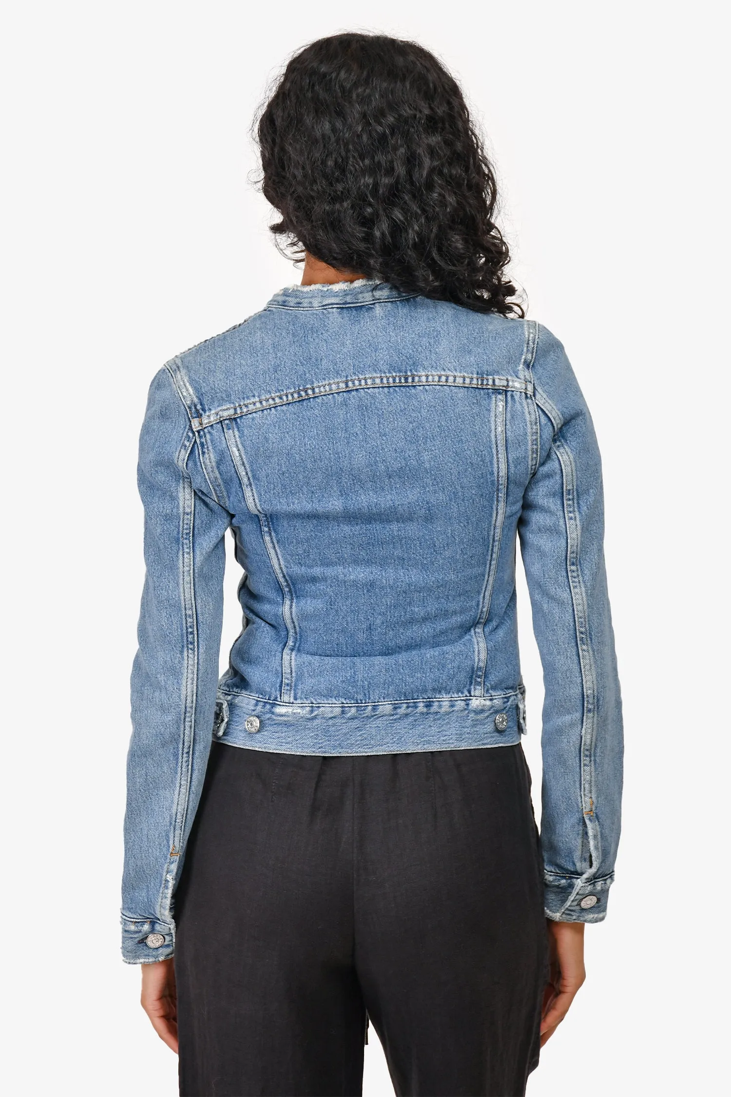 Acne Studios Denimjacke mit heller Waschung und Used-Optik Größe 32