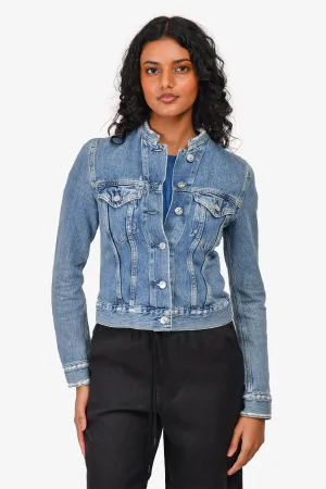 Acne Studios Denimjacke mit heller Waschung und Used-Optik Größe 32