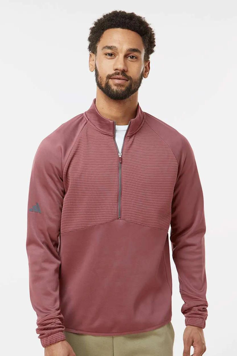 Adidas Herren 1/4-Zip Sweatshirt - Gedämpftes Karmesinrot