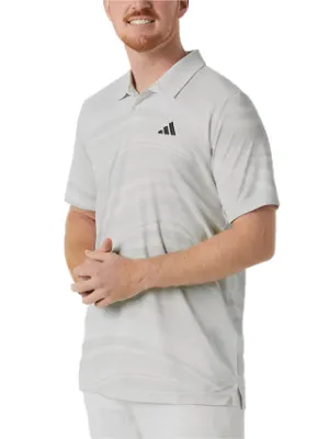 adidas Herren Spring Club Graphic Polo Grau und Weiß - JD5427 Bekleidung Adidas Herren