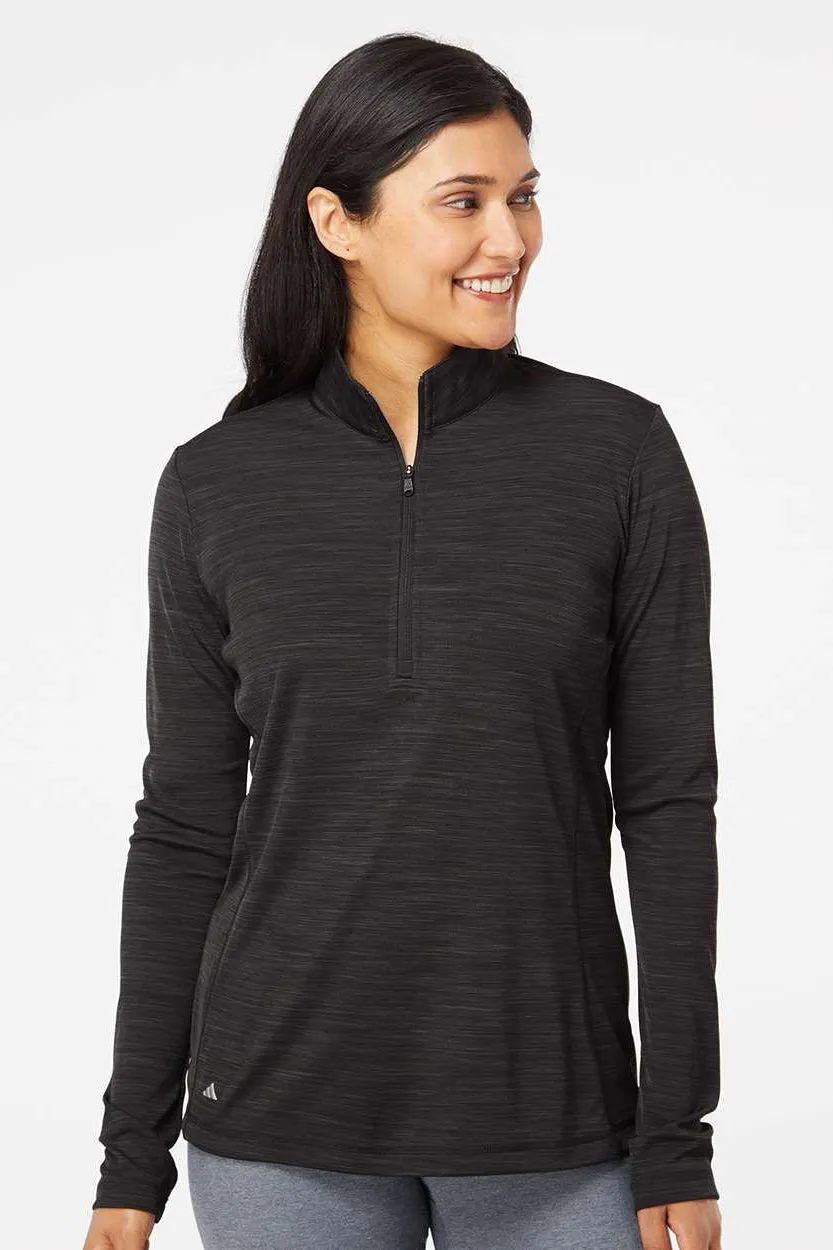 Adidas Damen Feuchtigkeitstransportierendes 1/4-Zip Sweatshirt - Schwarz Melange