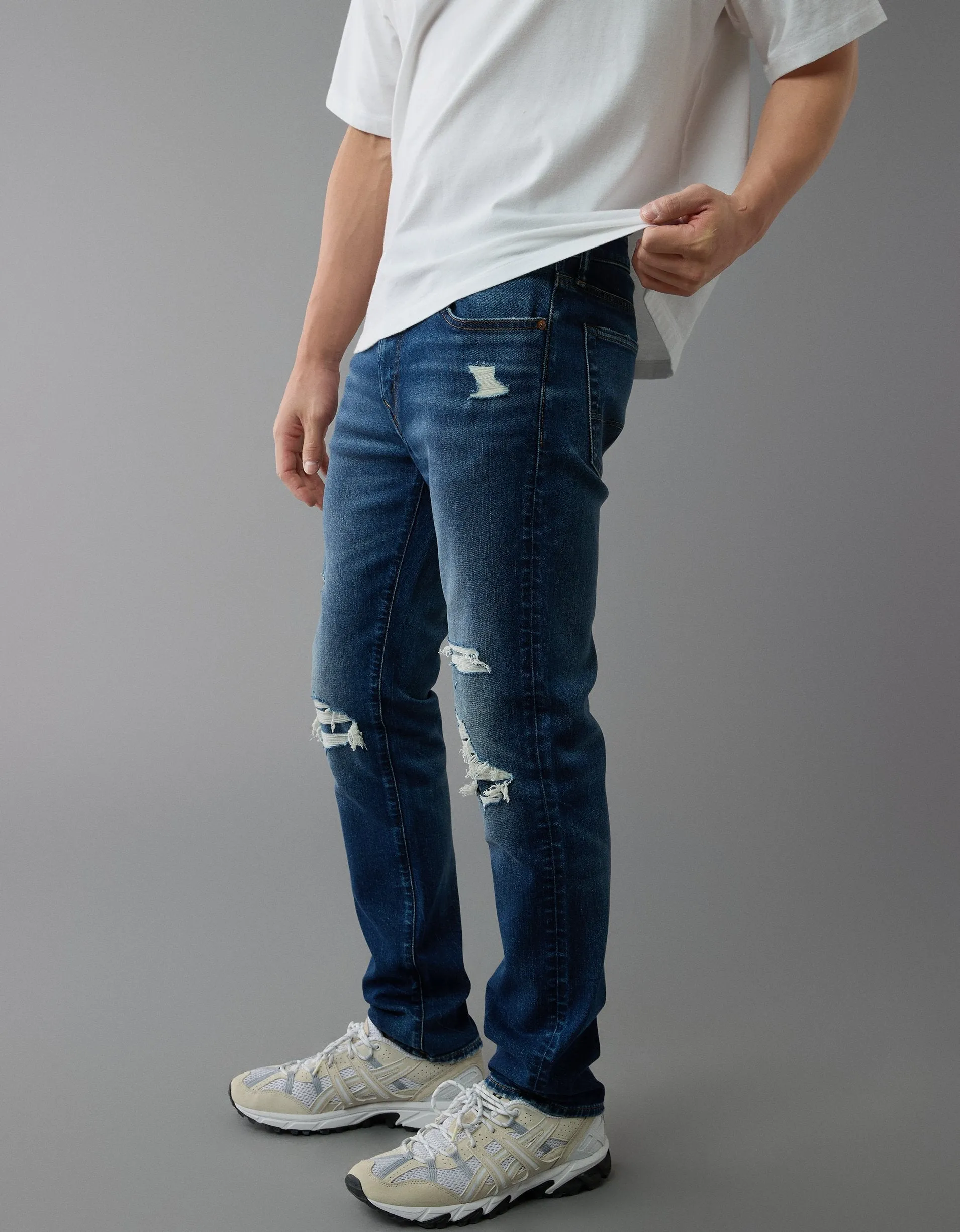 AE AirFlex  geflickte schlanke Jeans