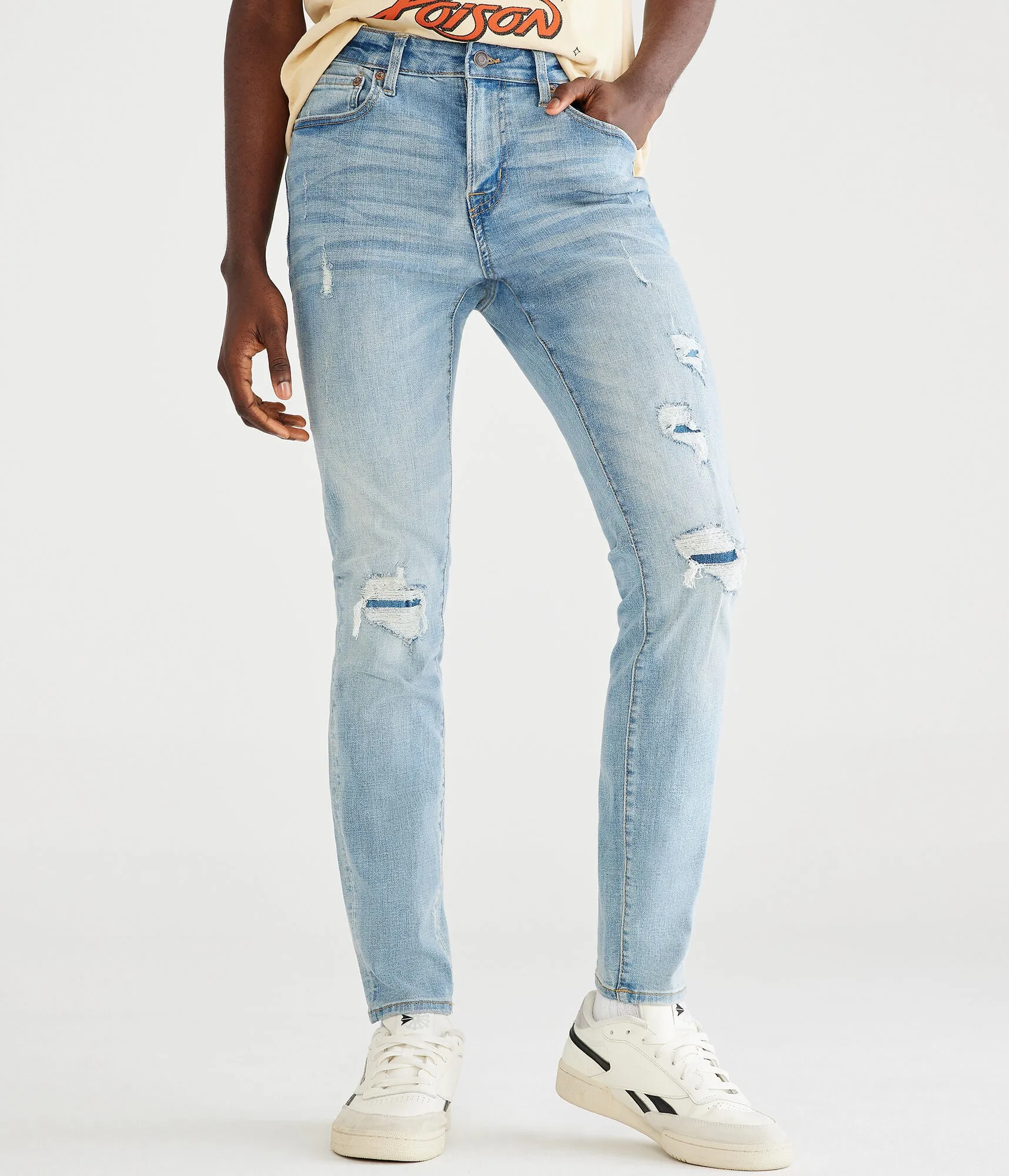 Aeropostale Herren Super Skinny Premium Max Stretch Jeans mit Coolmax-Technologie