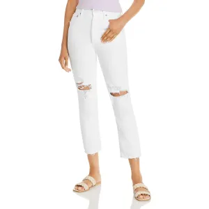 Agolde Womens Riley Organic Cotton Distressed Cropped Jeans