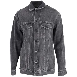 Alexander Wang Übergroße Daze Jacke in schwarzem Baumwoll-Denim