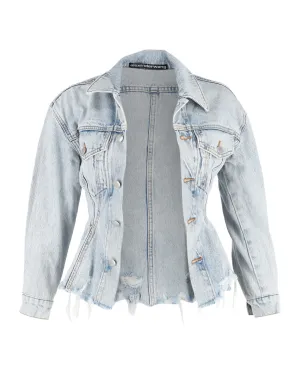 Alexander Wang Denim Jacket in hellblauem Baumwollstoff mit taillierter Passform