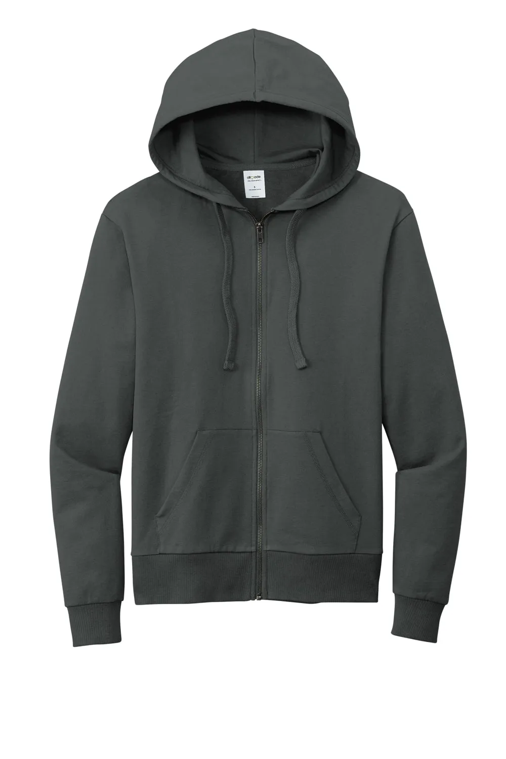Allmade Herren Bio-French-Terry Full-Zip Kapuzenpullover mit Taschen - Geländegrau