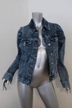 & Other Stories Denimjacke mit Puffärmeln in Acid Wash Blau Größe 0