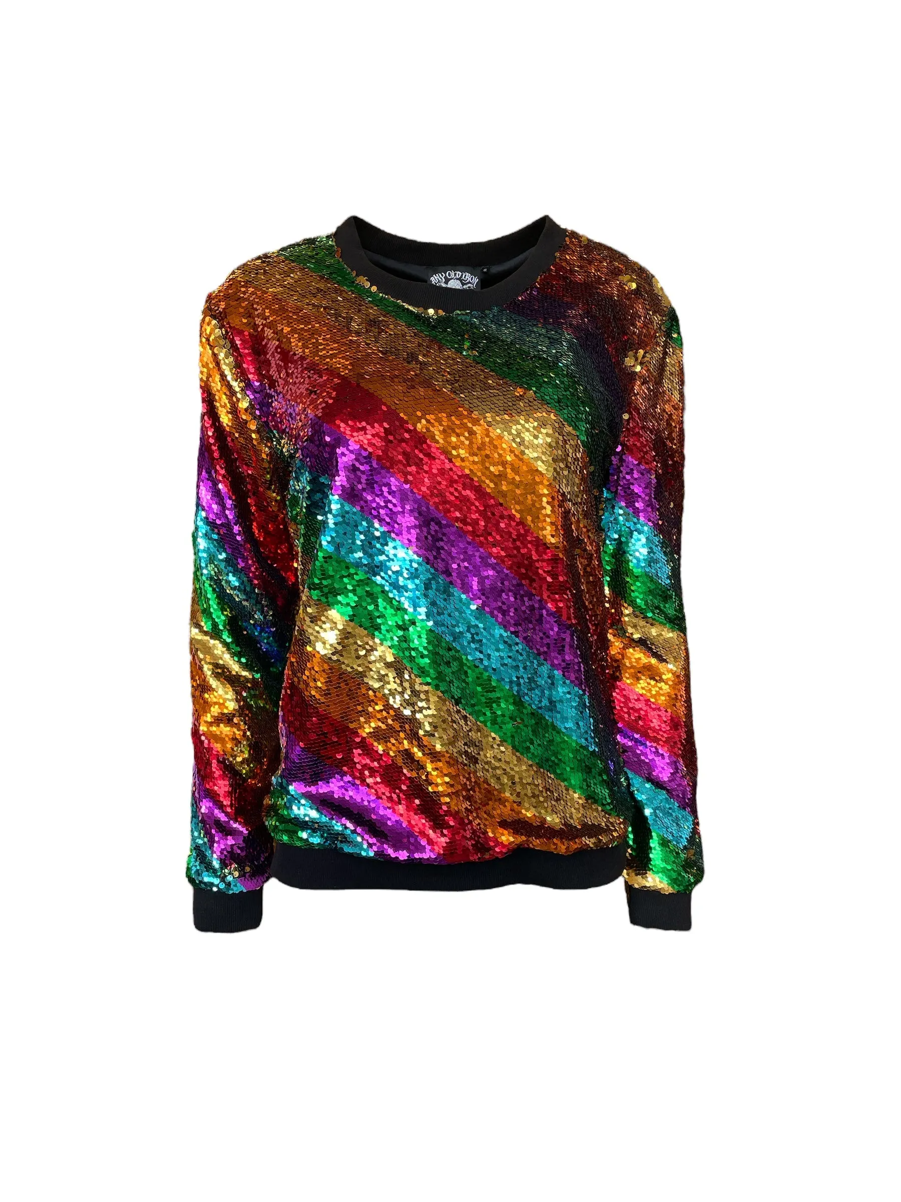 Any Old Iron Herren Pullover in Gold-Regenbogen-Optik