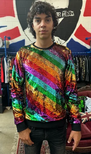 Any Old Iron Herren Pullover in Gold-Regenbogen-Optik