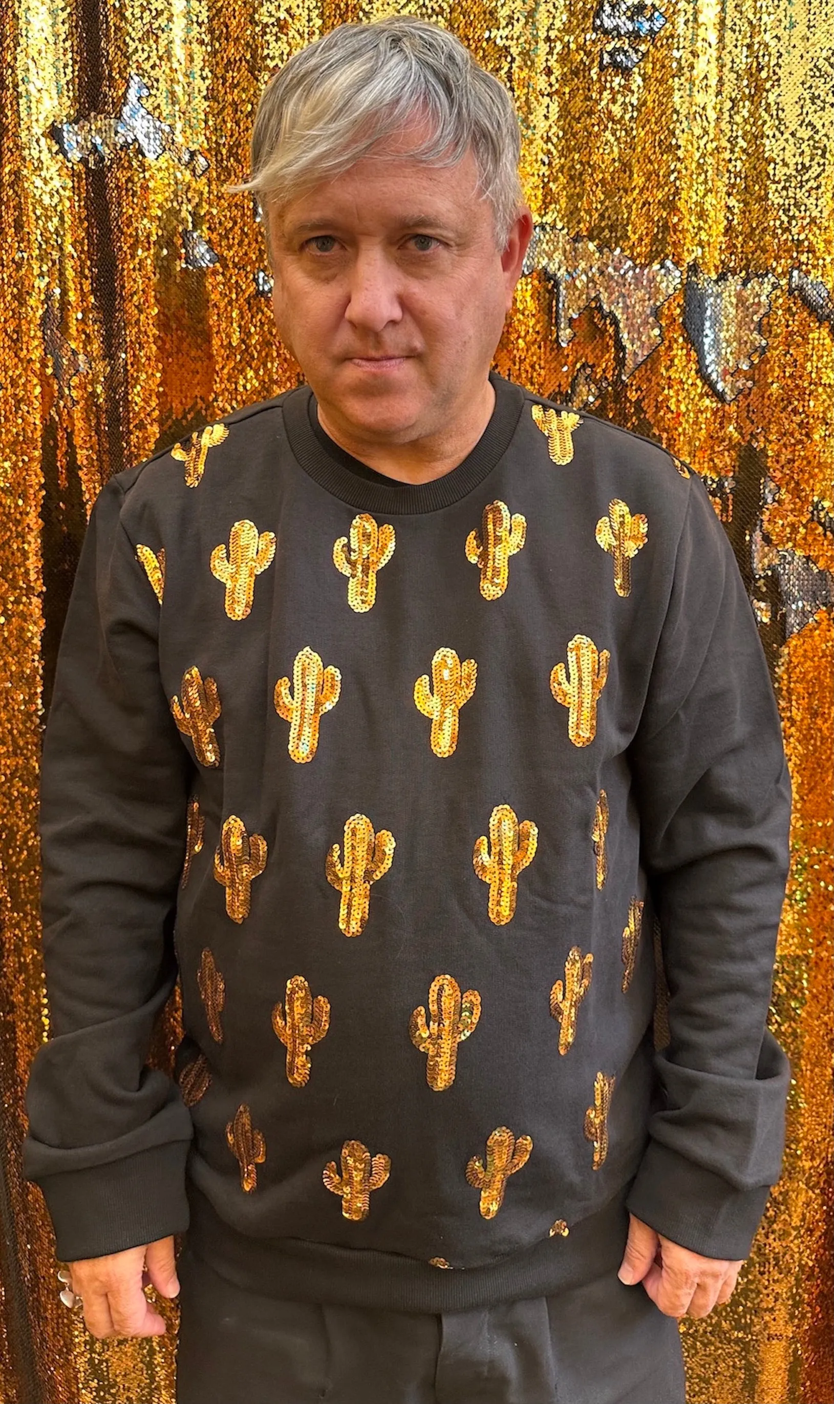 Any Old Iron Herren Sweatshirt mit Kaktus-Motiv in Größe S