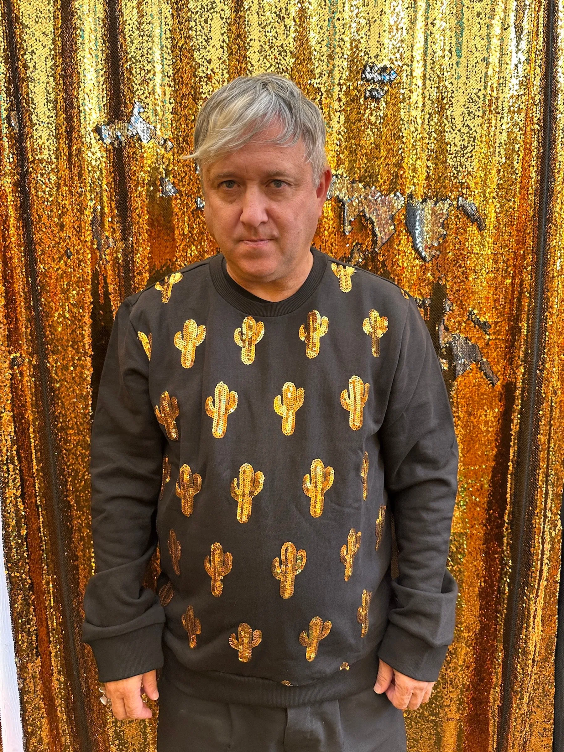 Any Old Iron Herren Sweatshirt mit Kaktus-Motiv in Größe S