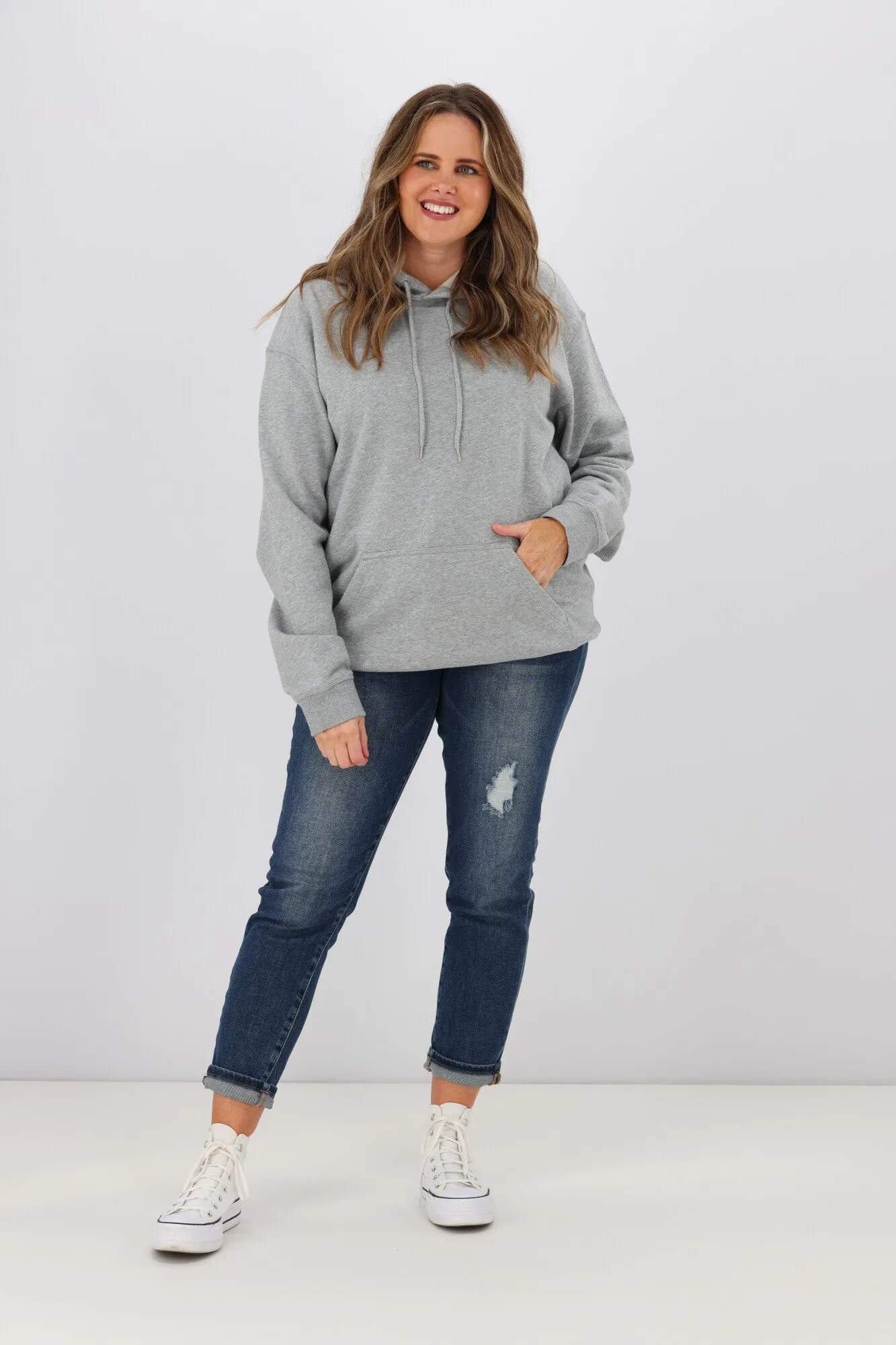 AS Colour Premium Kapuzenpullover Grau Melange