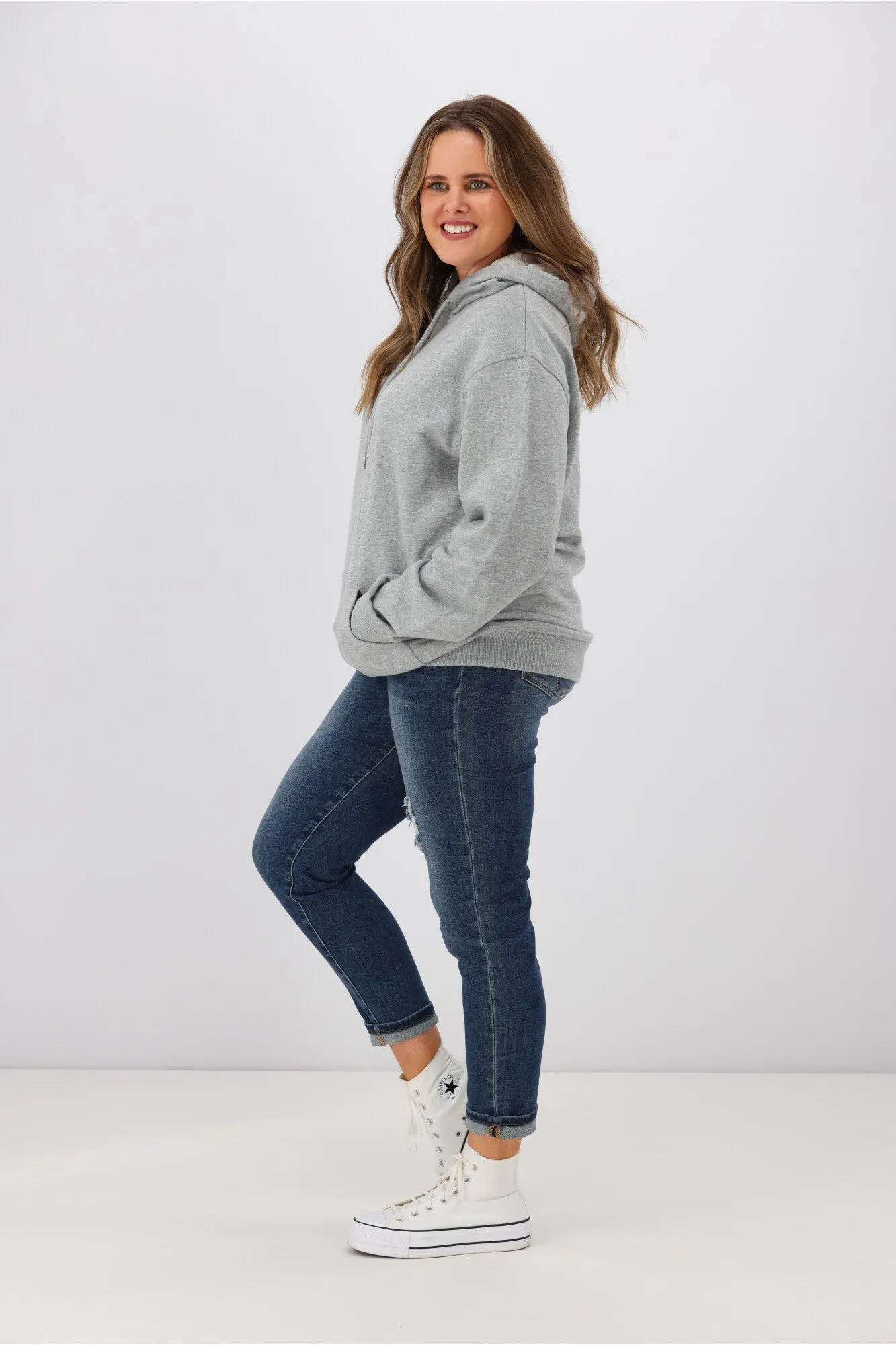 AS Colour Premium Kapuzenpullover Grau Melange