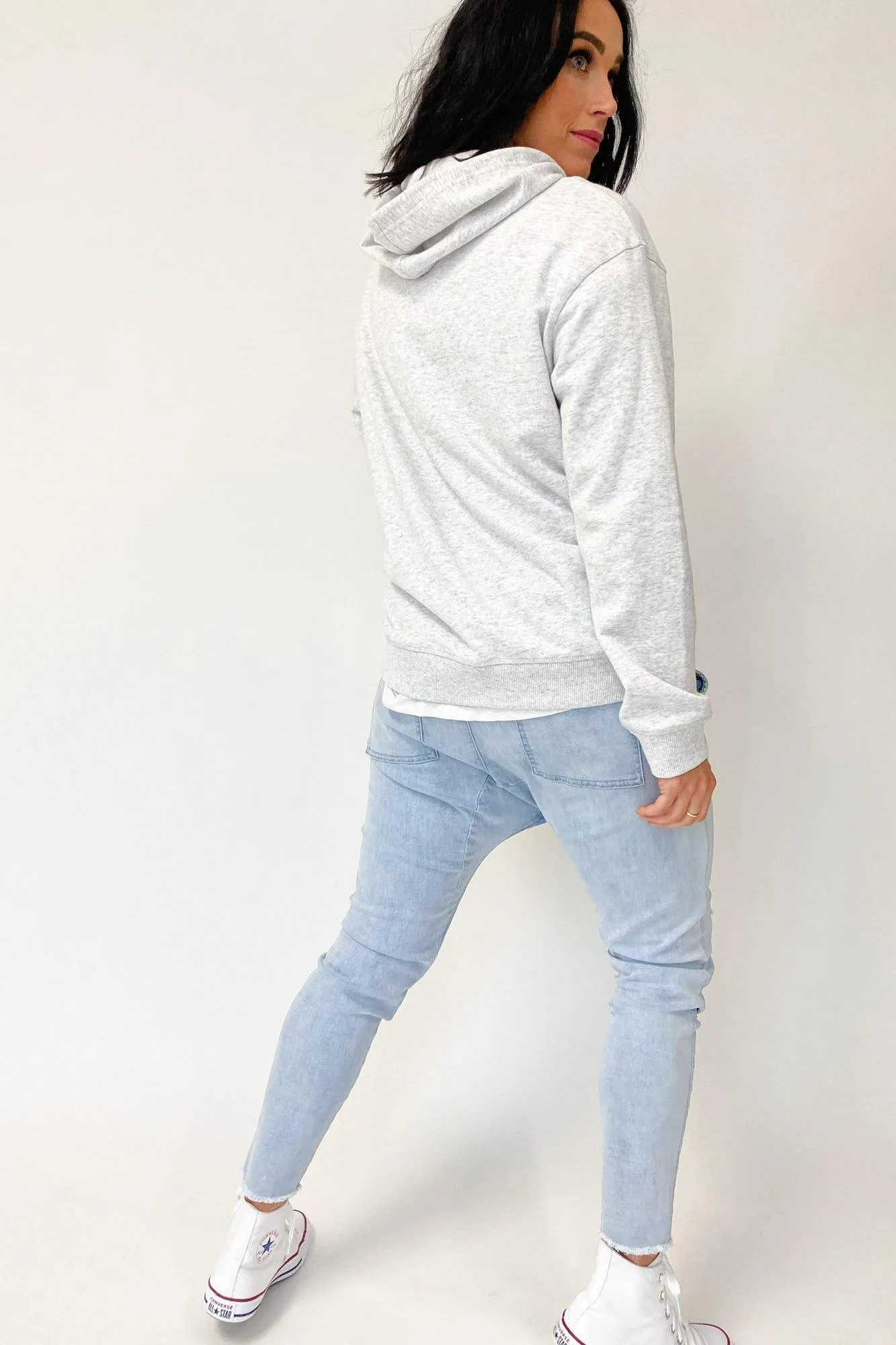 AS Colour Premium Kapuzenpullover Weiß Meliert