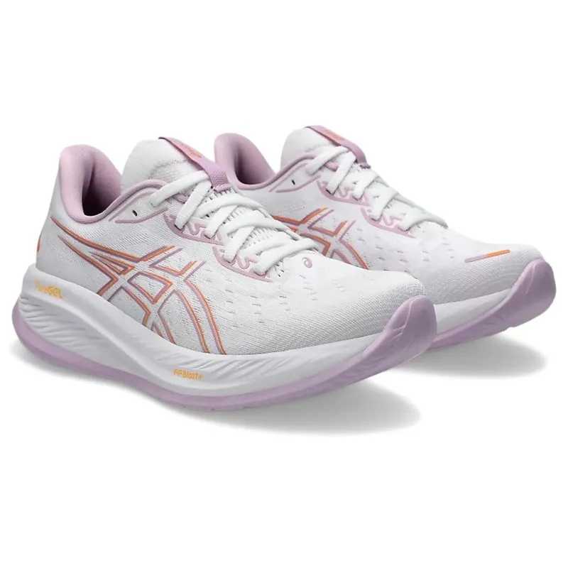 ASICS DAMEN GEL CUMULUS 26 WEIß/HELLES UBE SCHUHE