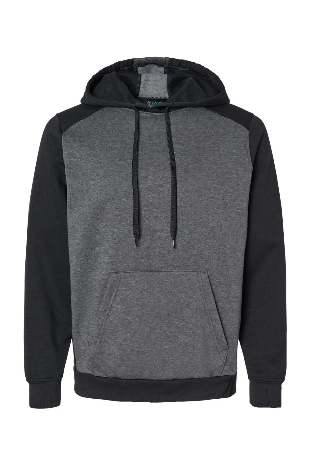 Augusta Sportswear Herren Eco Revive 3-Jahreszeiten Fleece Kapuzenpullover Hoodie mit Beuteltasche - Heather Carbon Grau/Schwarz