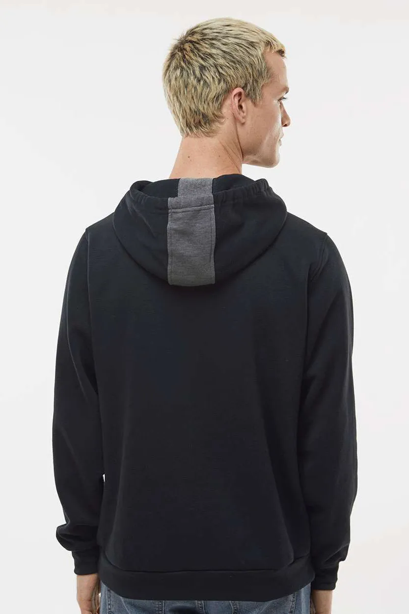 Augusta Sportswear Herren Eco Revive 3-Jahreszeiten Fleece Kapuzenpullover Hoodie mit Beuteltasche - Heather Carbon Grau/Schwarz