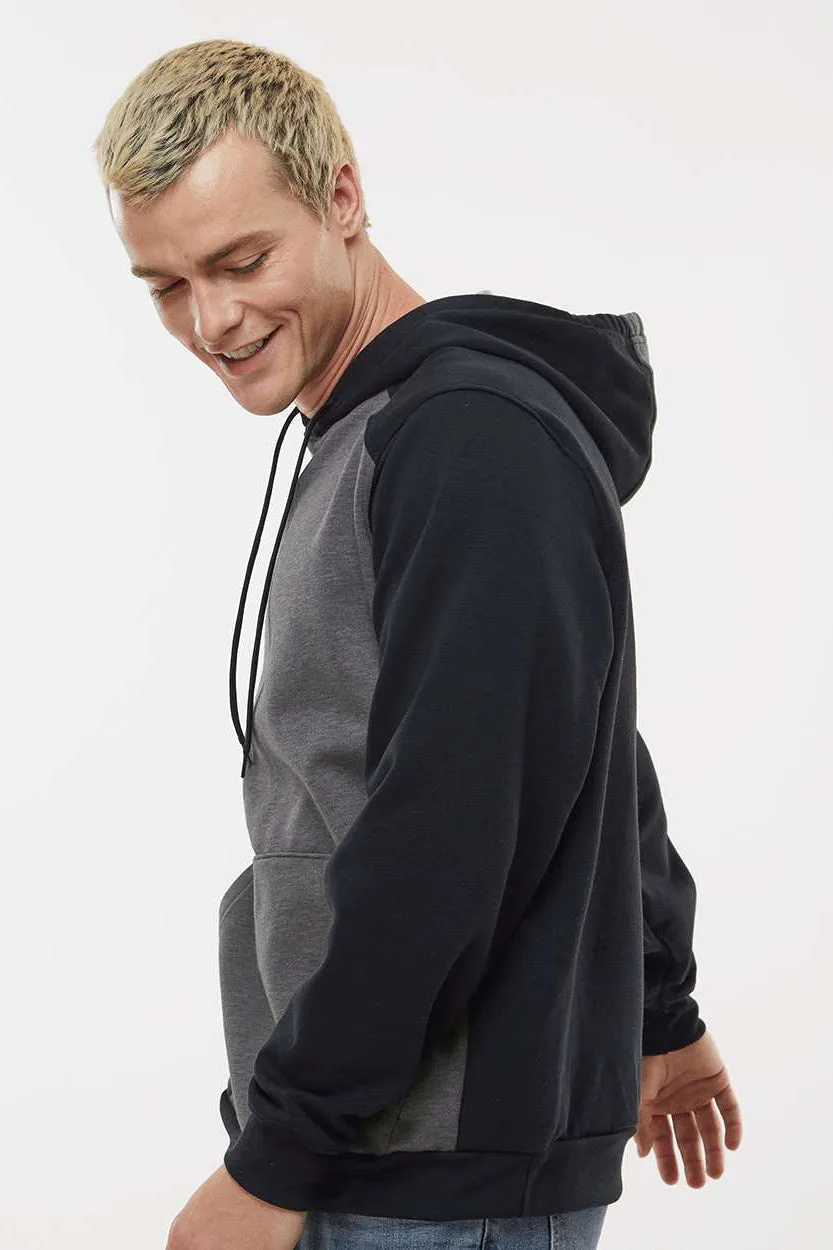 Augusta Sportswear Herren Eco Revive 3-Jahreszeiten Fleece Kapuzenpullover Hoodie mit Beuteltasche - Heather Carbon Grau/Schwarz