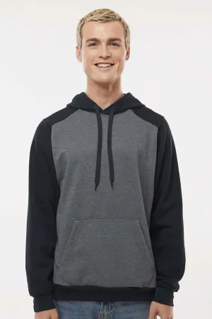 Augusta Sportswear Herren Eco Revive 3-Jahreszeiten Fleece Kapuzenpullover Hoodie mit Beuteltasche - Heather Carbon Grau/Schwarz