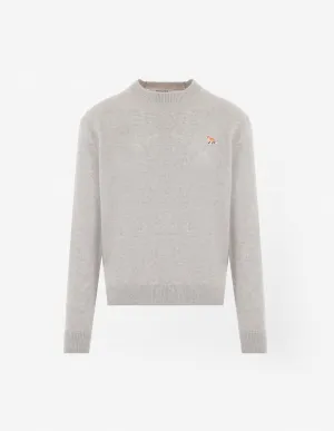 Baby Fox Patch Regular Pullover Hellgrau Melange