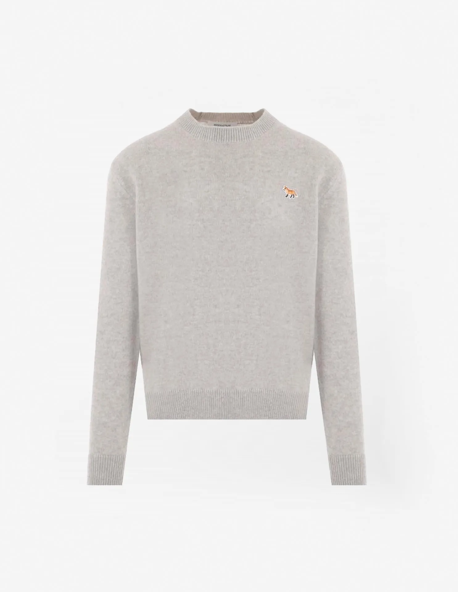 Baby Fox Patch Regular Pullover Hellgrau Melange
