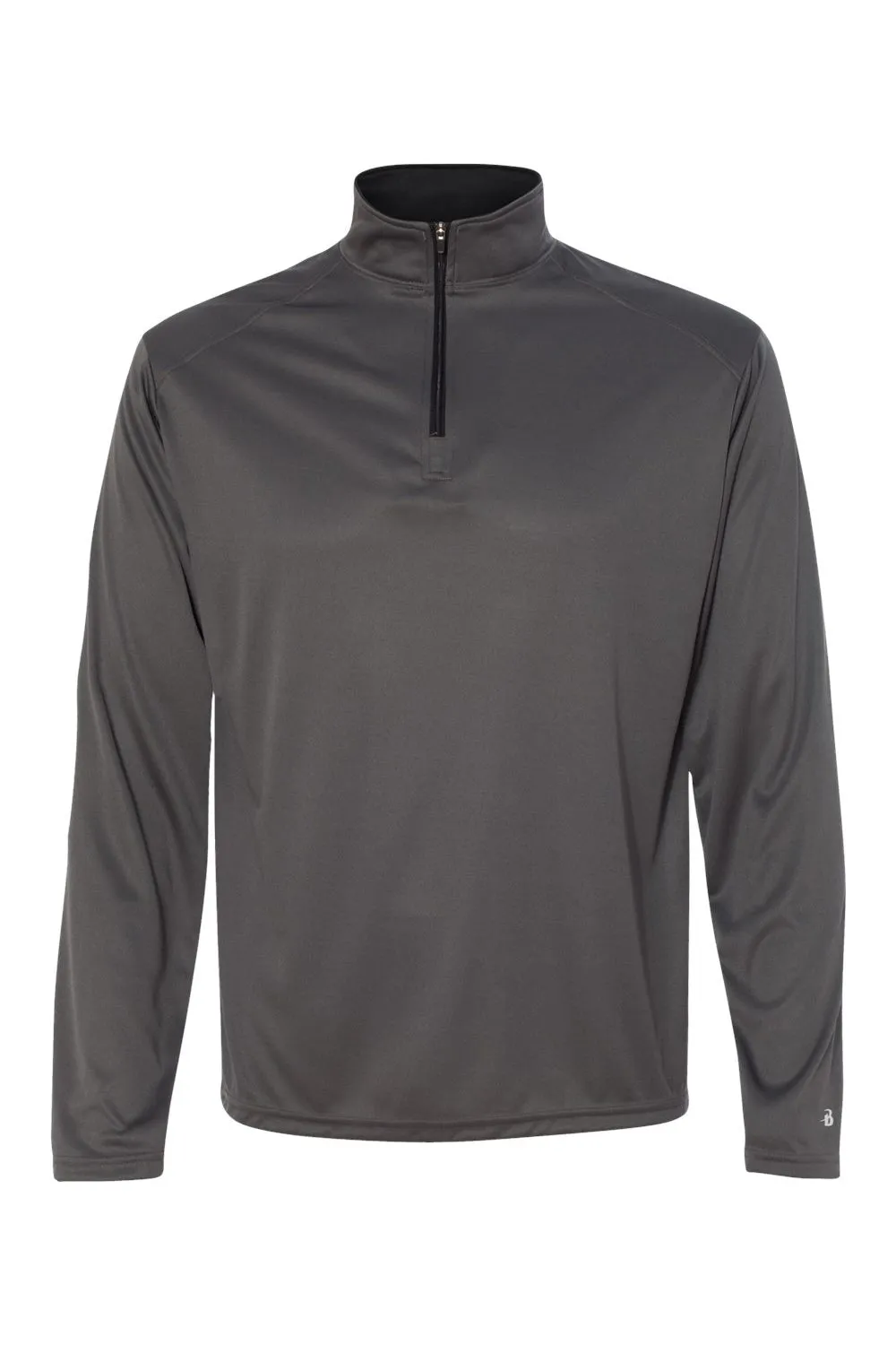 Badger Herren B-Core Feuchtigkeitstransportierendes 1/4-Zip Sweatshirt - Graugrau/Schwarz
