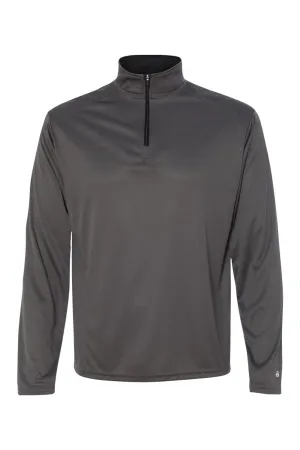 Badger Mens B-Core Moisture Wicking 1/4 Zip Sweatshirt - Graphite Grey/Black