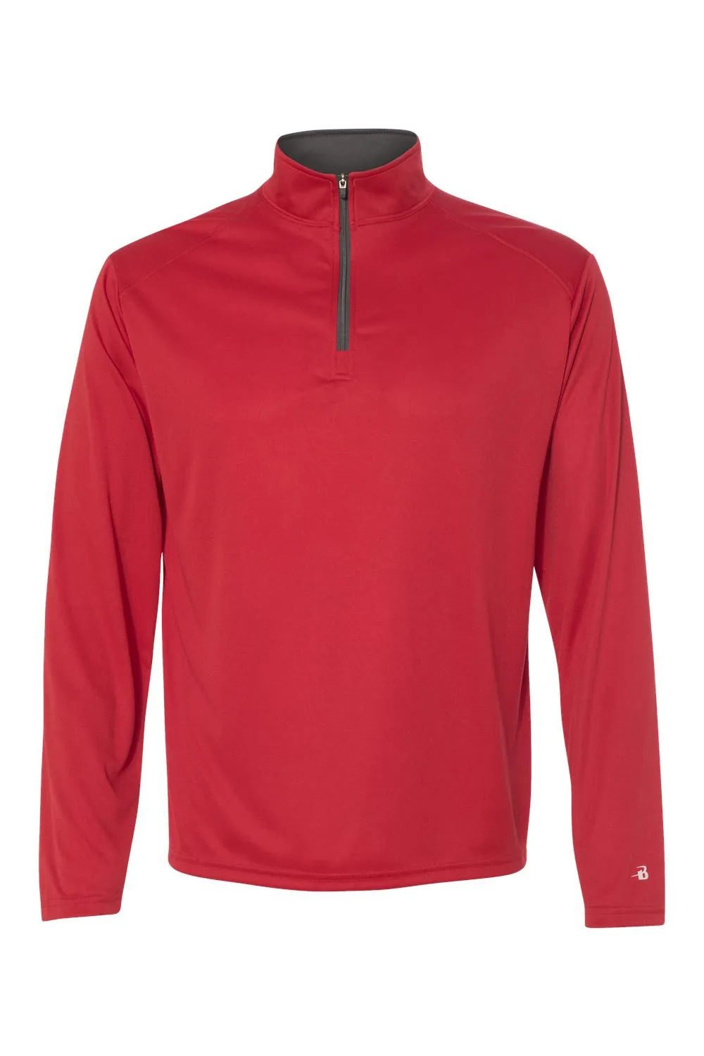 Badger Herren B-Core Feuchtigkeitstransportierendes 1/4-Zip Sweatshirt - Rot/Grafitgrau
