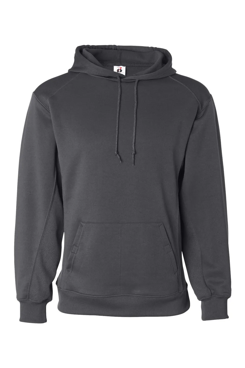 Badger Herren Performance Fleece Kapuzenpullover mit Feuchtigkeitstransport und Tasche - Graugrau