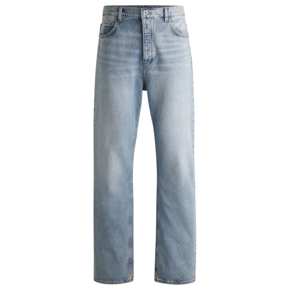 Baggy-Jeans aus schwerem Baumwoll-Denim