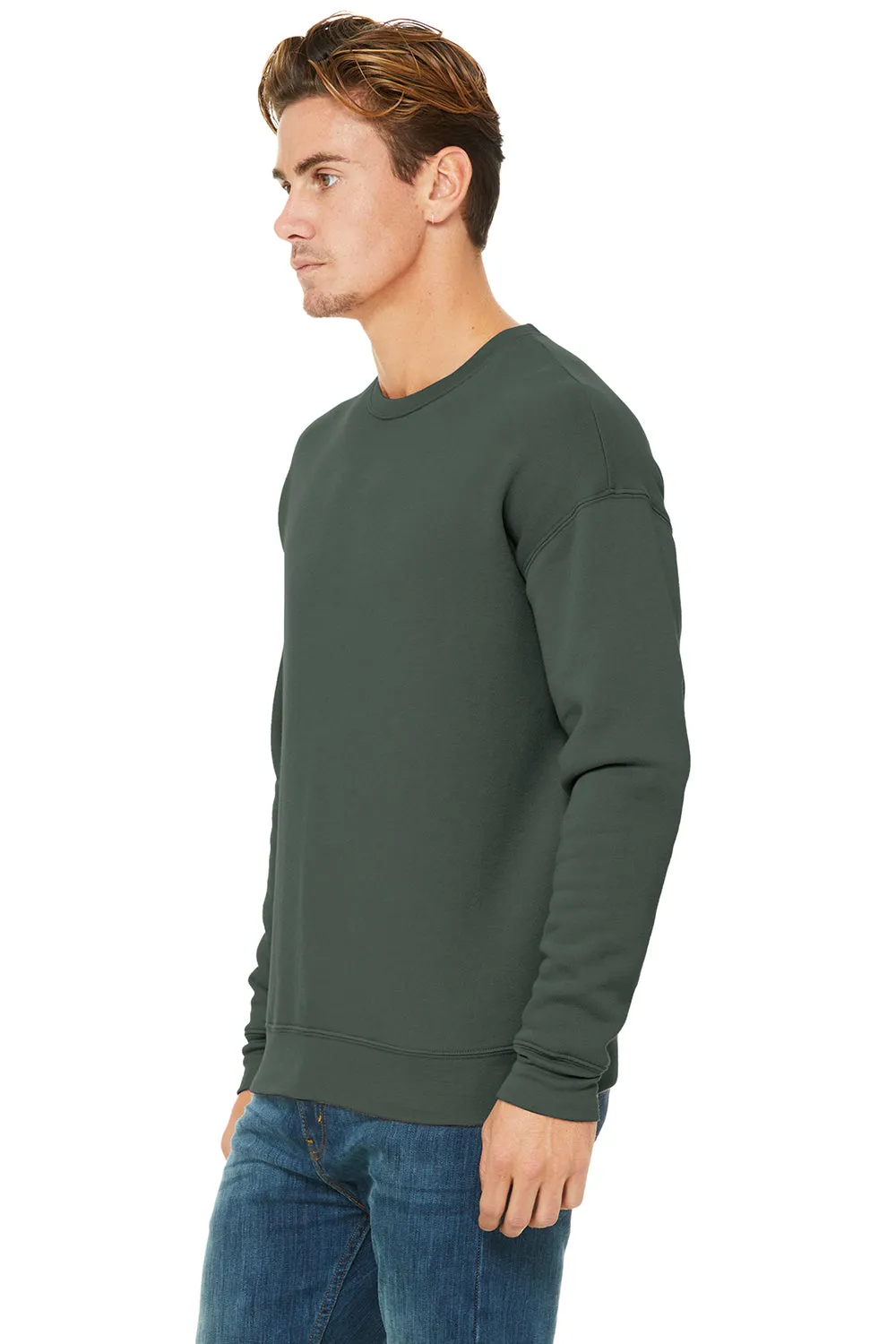 Bella   Canvas Herren Fleece Pullover - Militärgrün