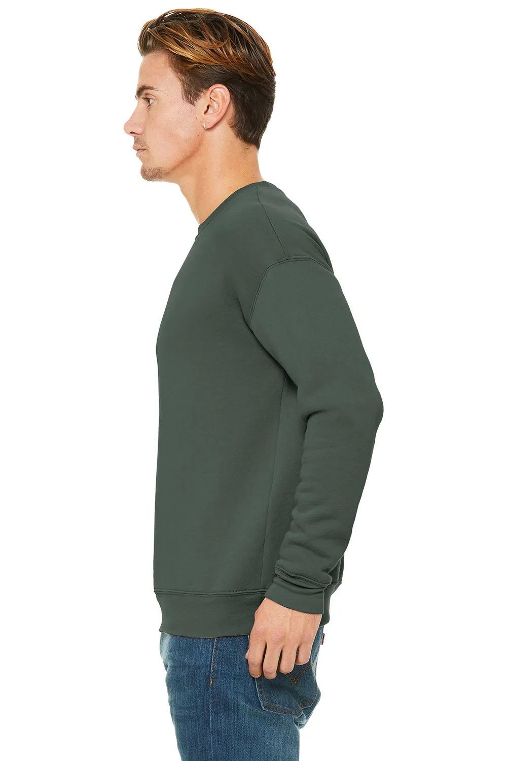 Bella   Canvas Herren Fleece Pullover - Militärgrün