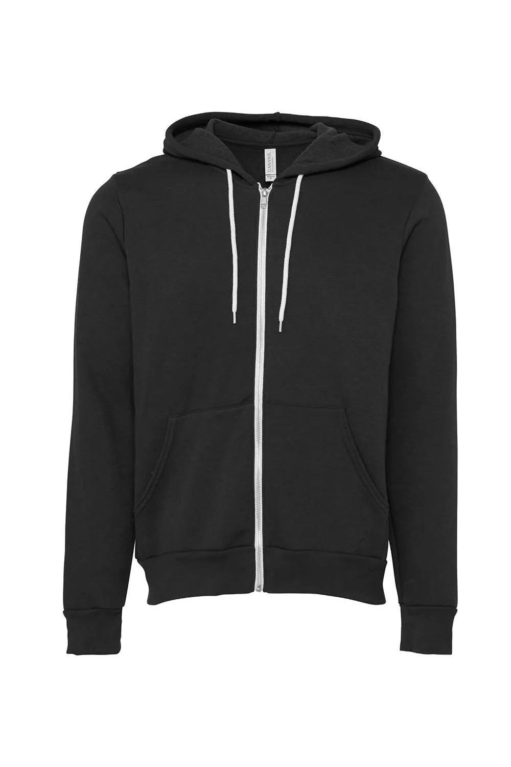 Bella   Canvas Herren Fleece Full-Zip Kapuzenpullover mit Taschen - DTG Dunkelgrau - Ausverkauf