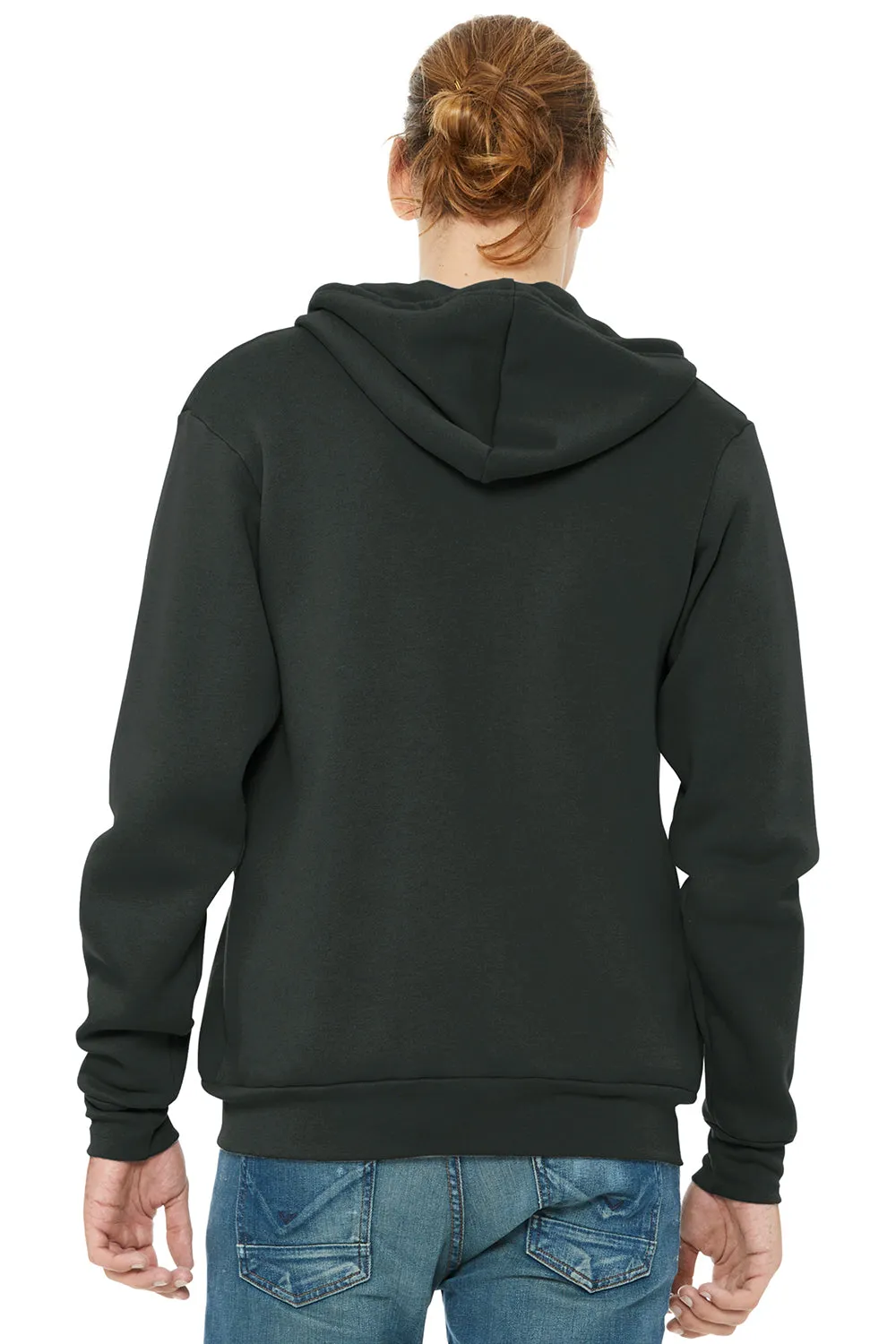Bella   Canvas Herren Fleece Full-Zip Kapuzenpullover mit Taschen - DTG Dunkelgrau - Ausverkauf