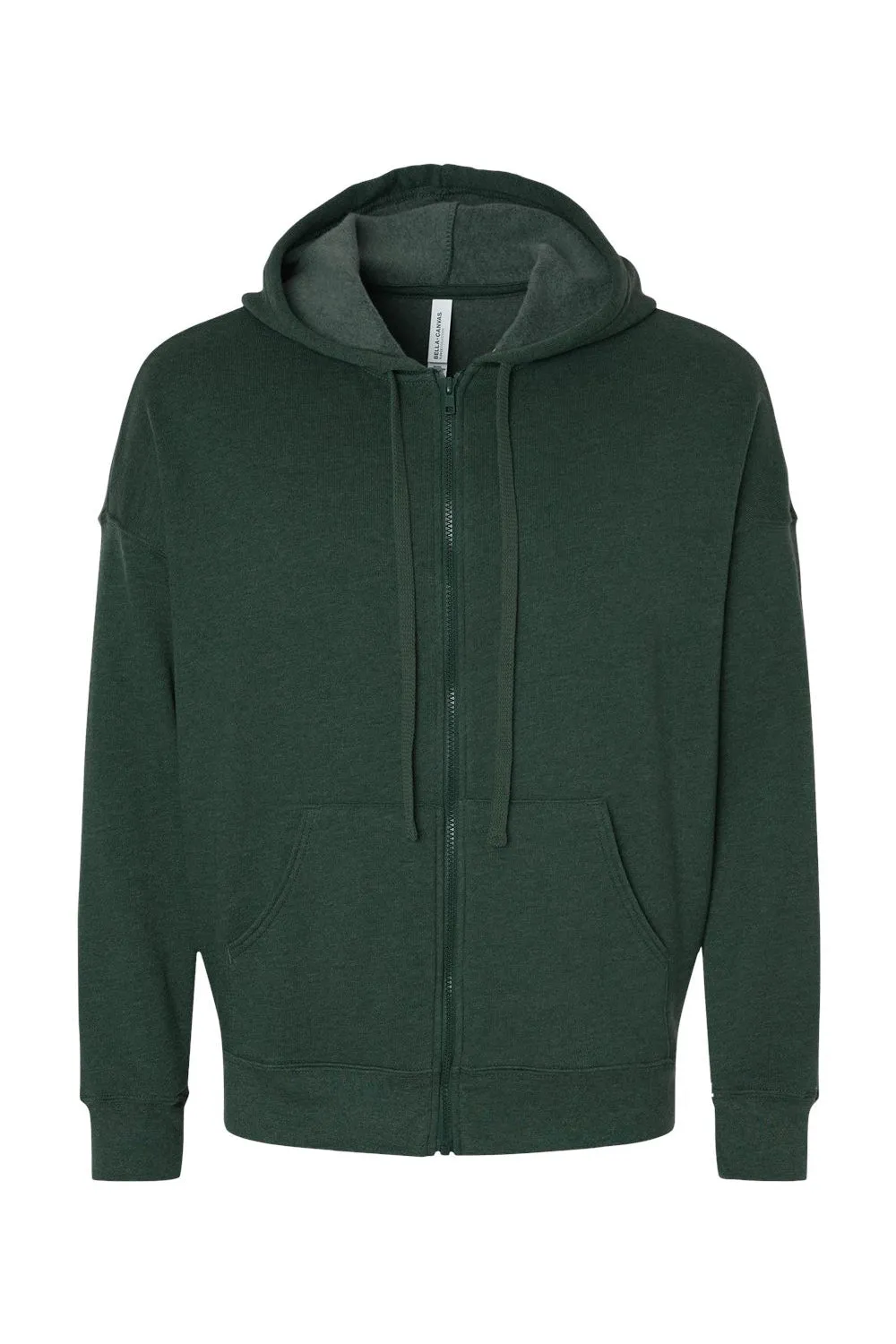 Bella   Canvas Herren Sponge Fleece Kapuzenpullover mit Reißverschluss und Taschen - Heather Forest Grün