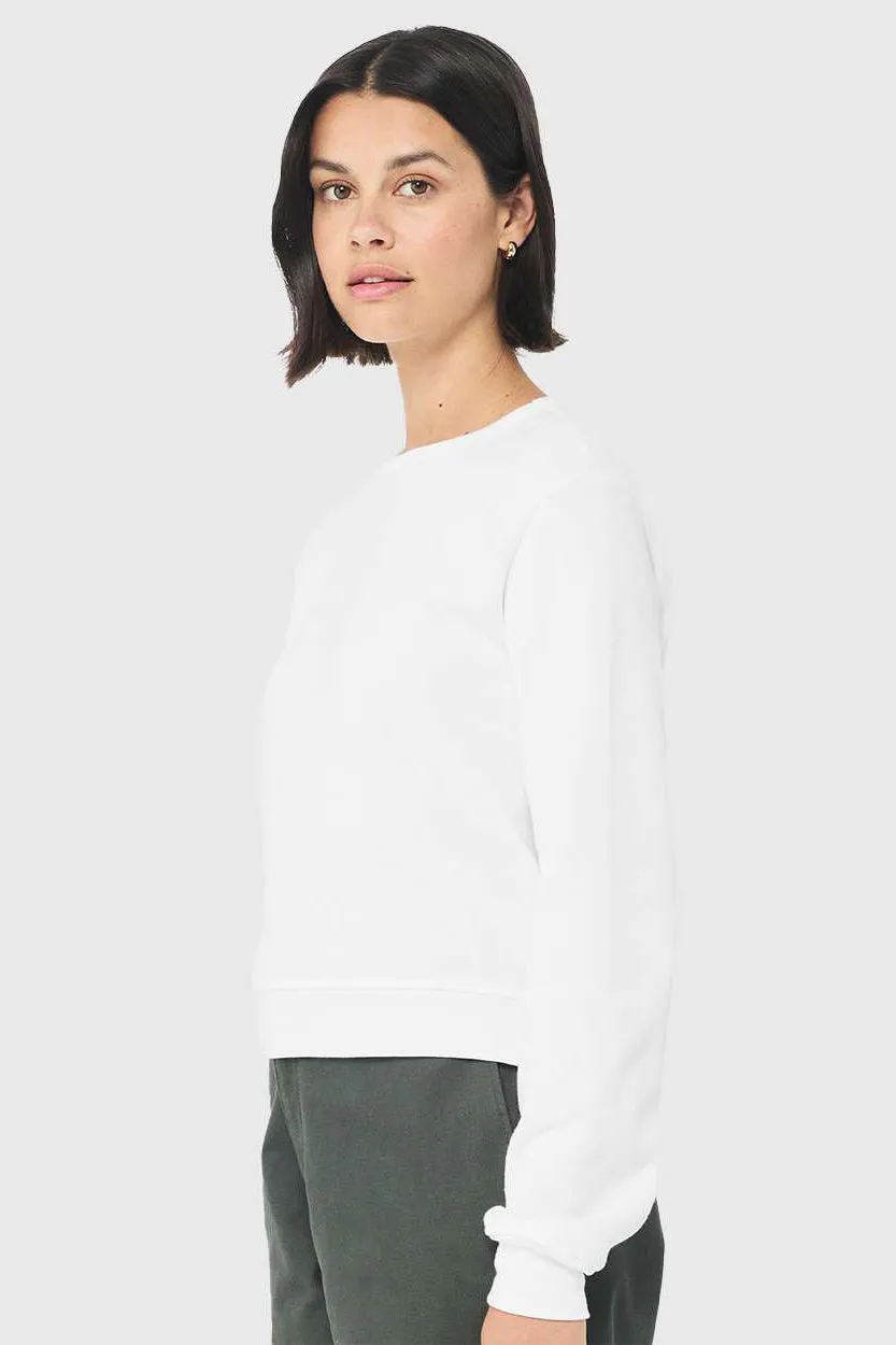 Bella   Canvas Damen Classic Crewneck Sweatshirt aus Sponge Fleece - Weiß