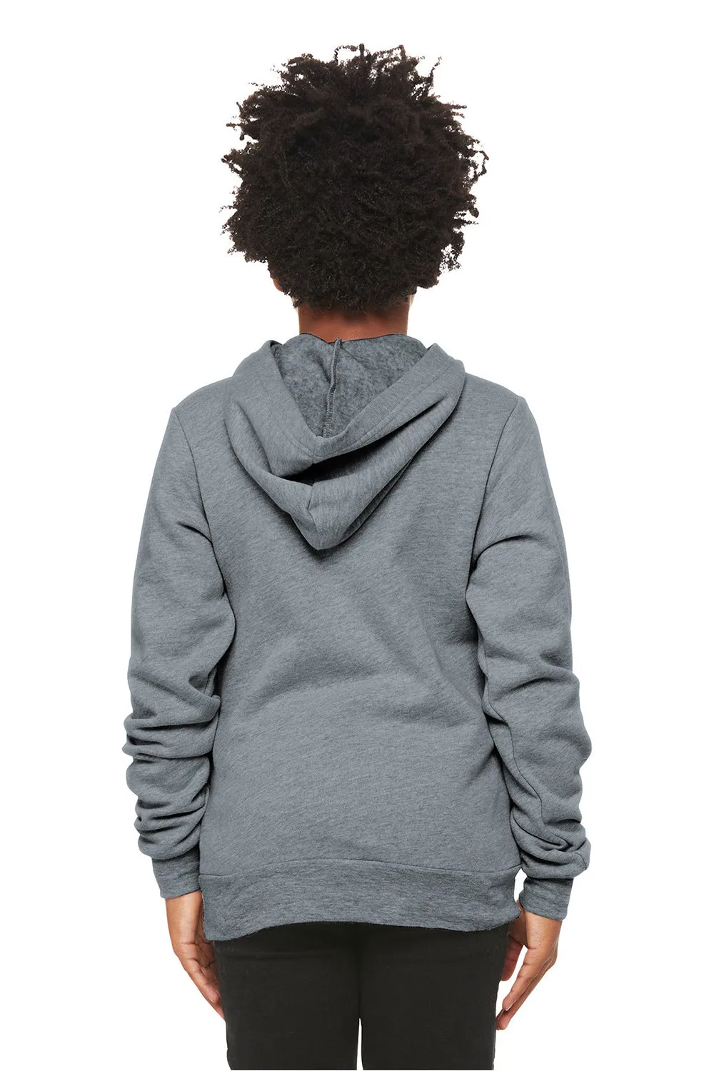 Bella   Canvas Jugend Sponge Fleece Kapuzenpullover Hoodie mit Beuteltasche - Heather Grau