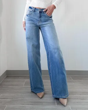 Bella High-Waist Weite Bein Jeans