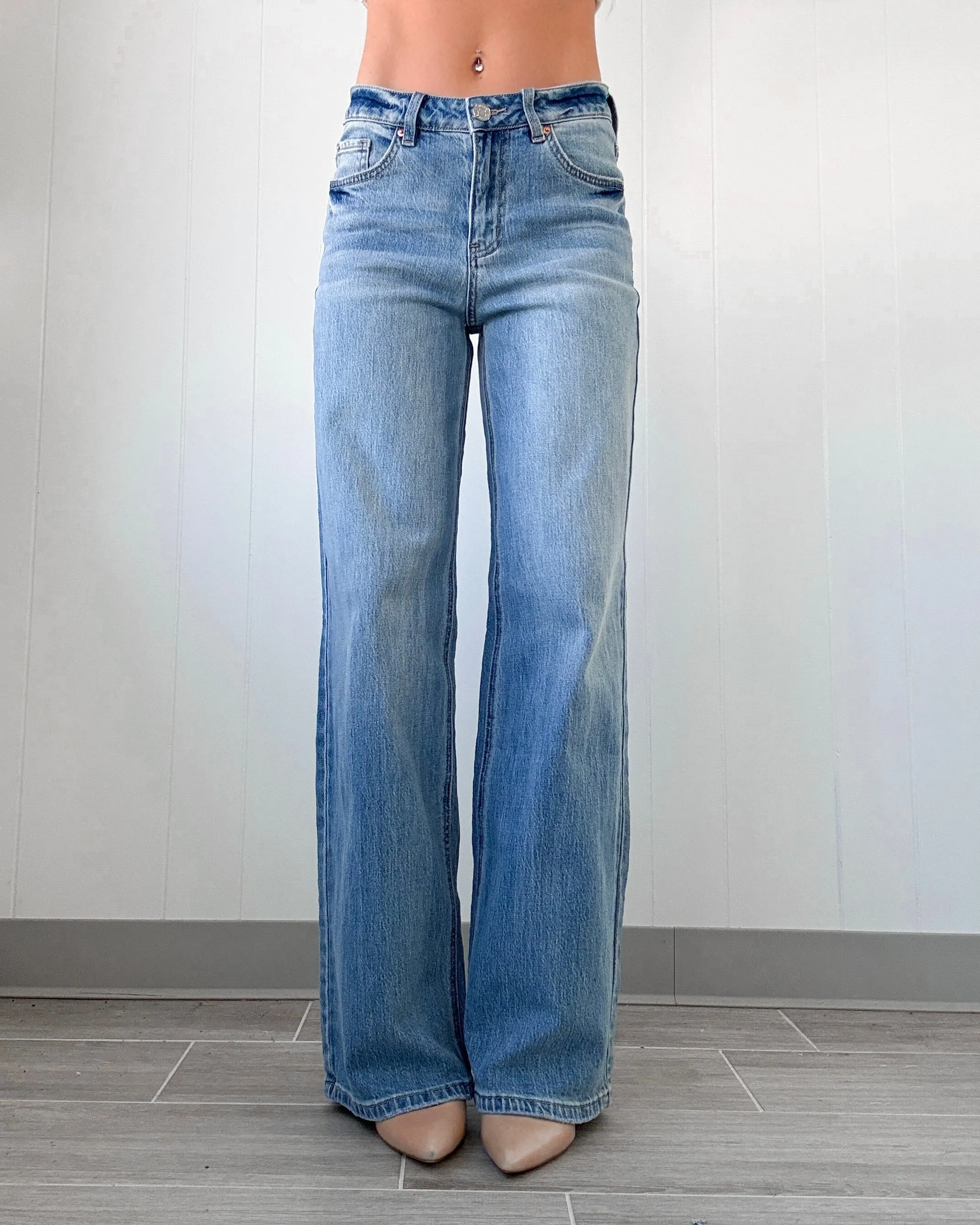 Bella High-Waist Weite Bein Jeans