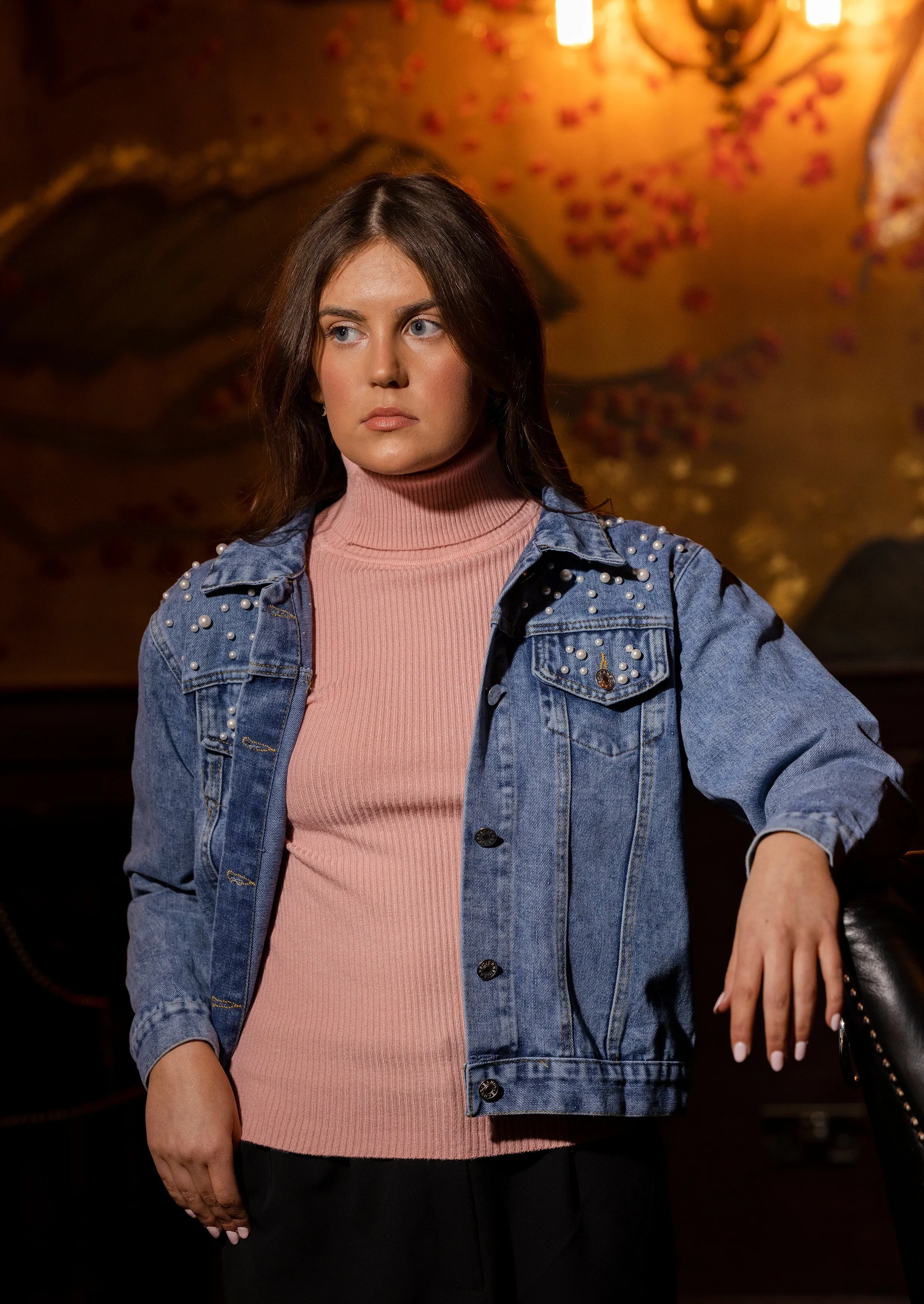 BeReal Verzierter Mae Denim Jacke