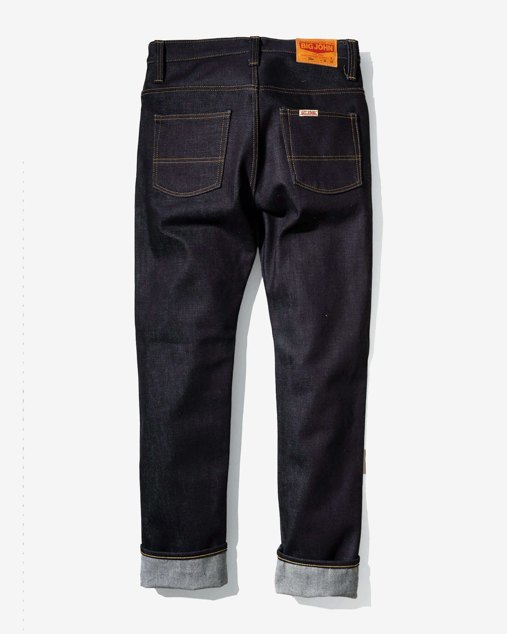 Big John M104G Tough 23oz Straight Fit Selvedge Mens Jeans - Unwashed
