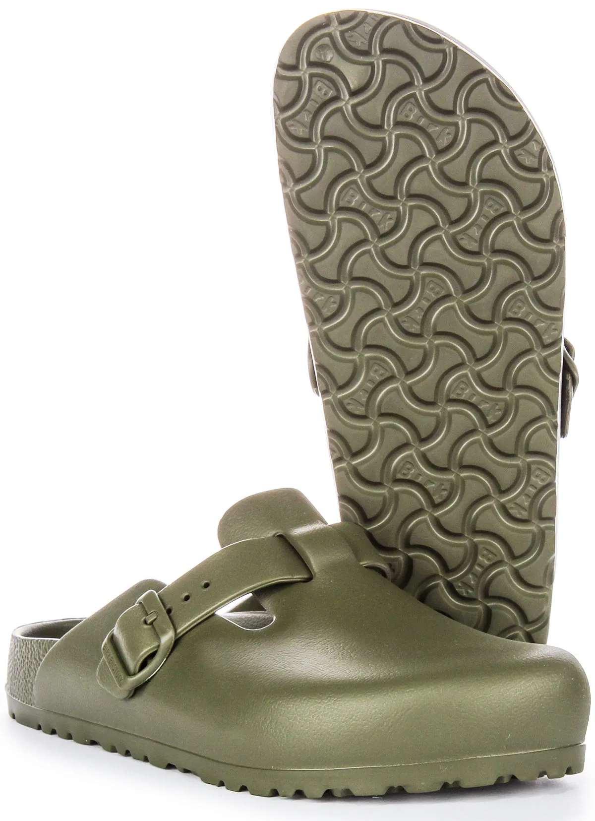 Birkenstock Boston Eva In Khaki | Schmal geschnittene Schuhe Birkenstock
