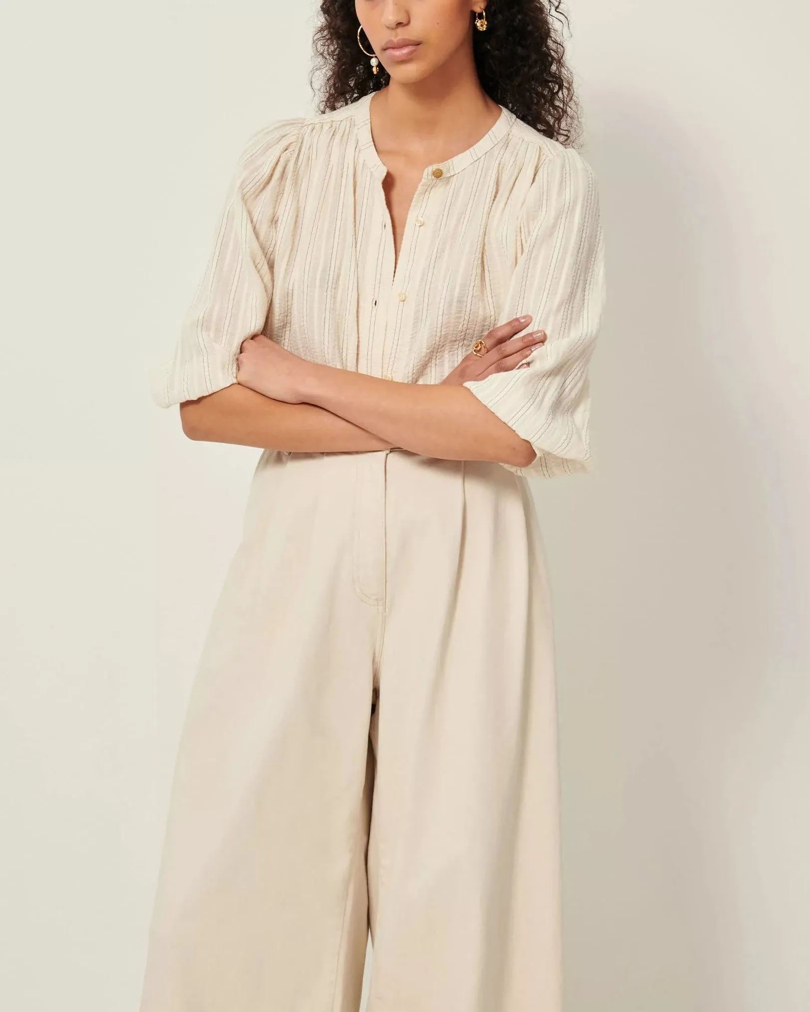 Bluse A View Sandcreme