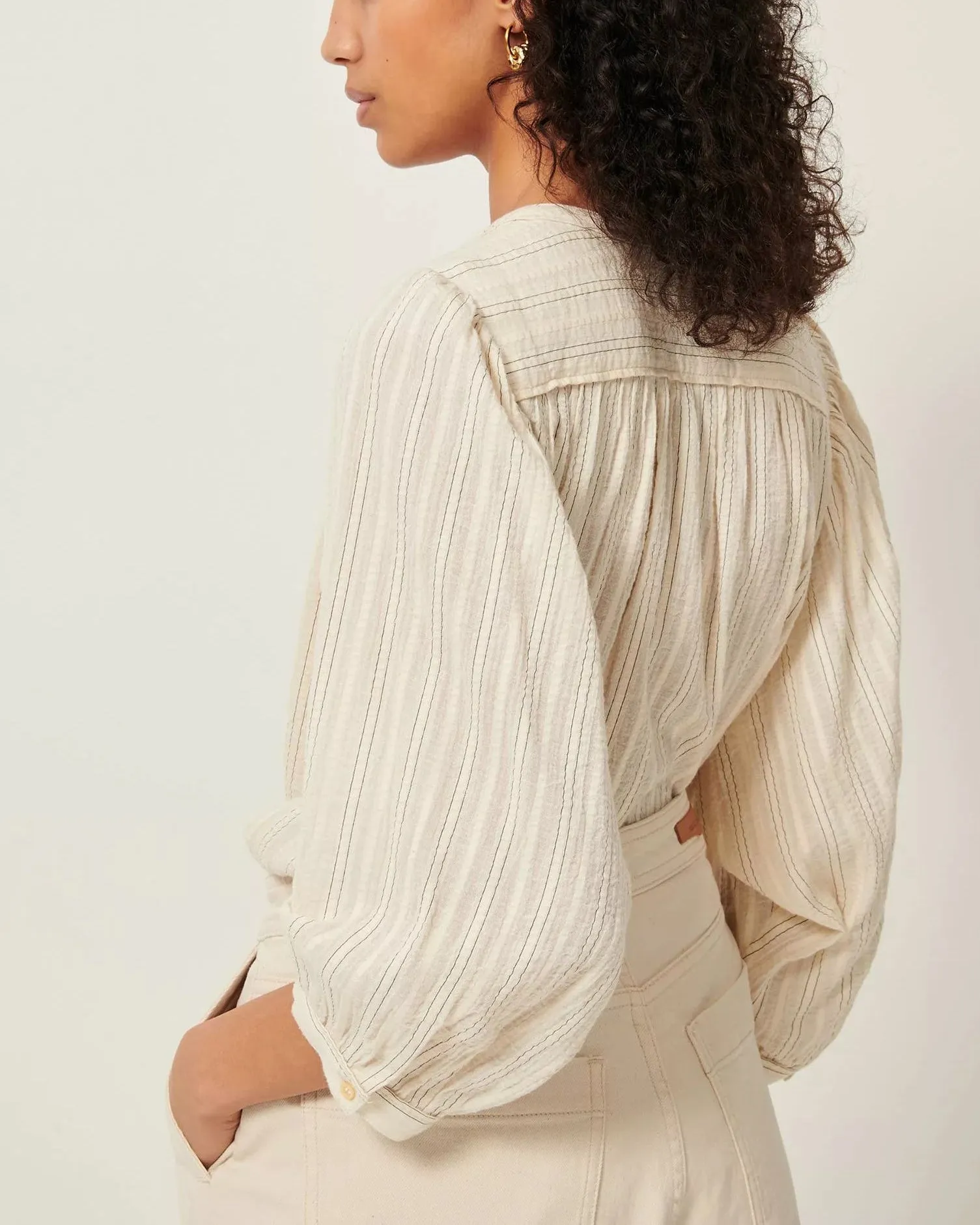 Bluse A View Sandcreme