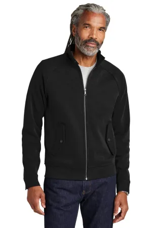 Brooks Brothers Herren Doppelgestricktes Sweatshirt mit Reißverschluss und Taschen - Tiefschwarz
