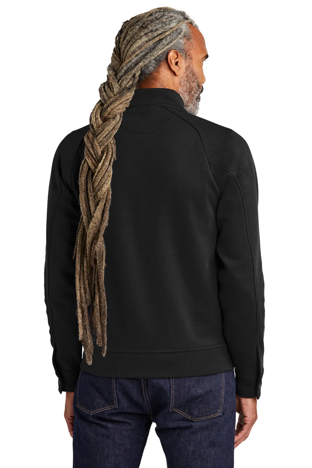 Brooks Brothers Herren Doppelgestricktes Sweatshirt mit Reißverschluss und Taschen - Tiefschwarz